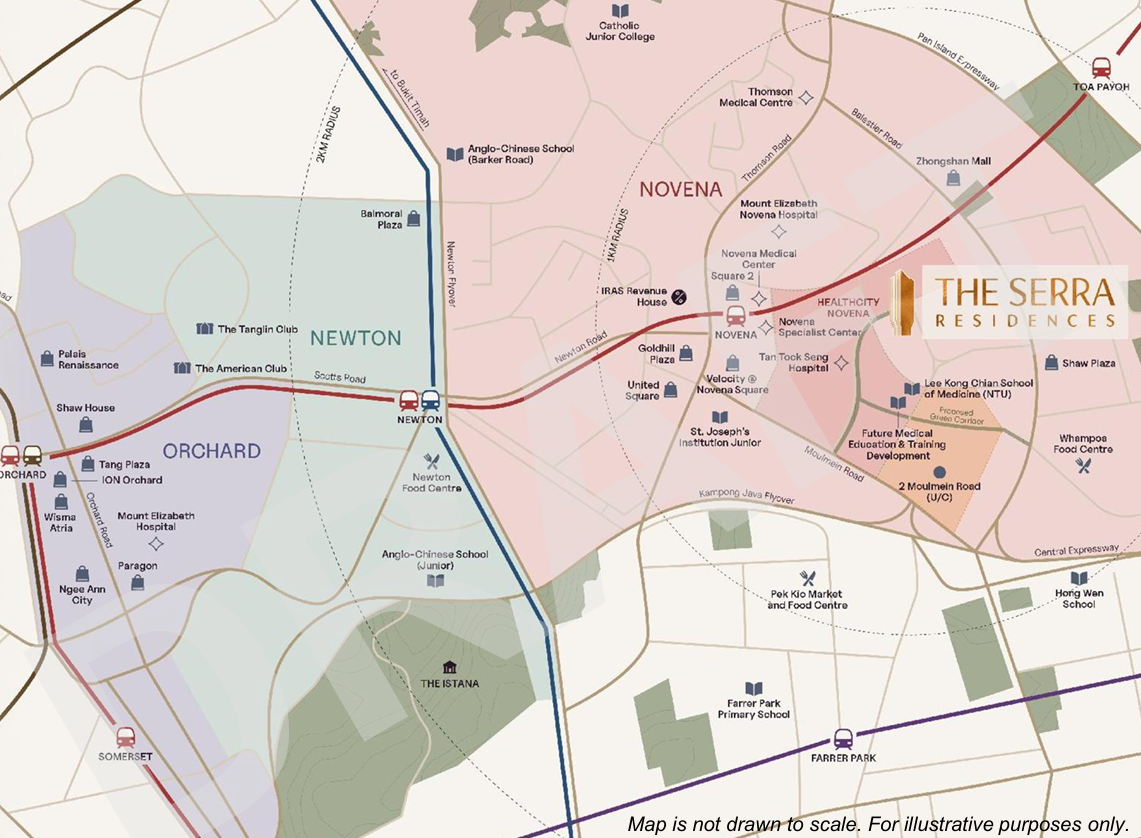 The Serra Residences Location Map — Novena, Newton and Orchard precinct